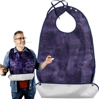 Adult Bibs w/ 3 Snaps & Crumb Catcher