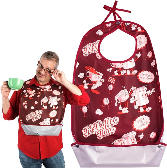 Adult Bibs w/ 3 Snaps & Crumb Catcher