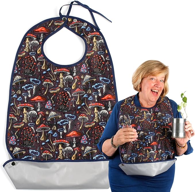 Adult Bibs w/ 3 Snaps & Crumb Catcher
