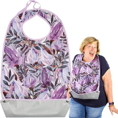 Adult Bibs w/ 3 Snaps & Crumb Catcher
