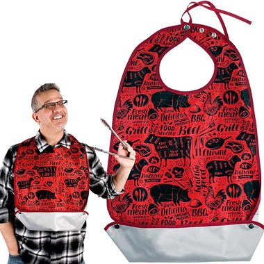 Adult Bibs w/ 3 Snaps & Crumb Catcher
