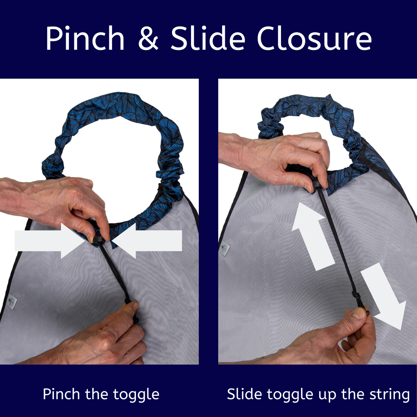Adult Bibs w/ Pinch & Slide Closure - Blue Halcyon