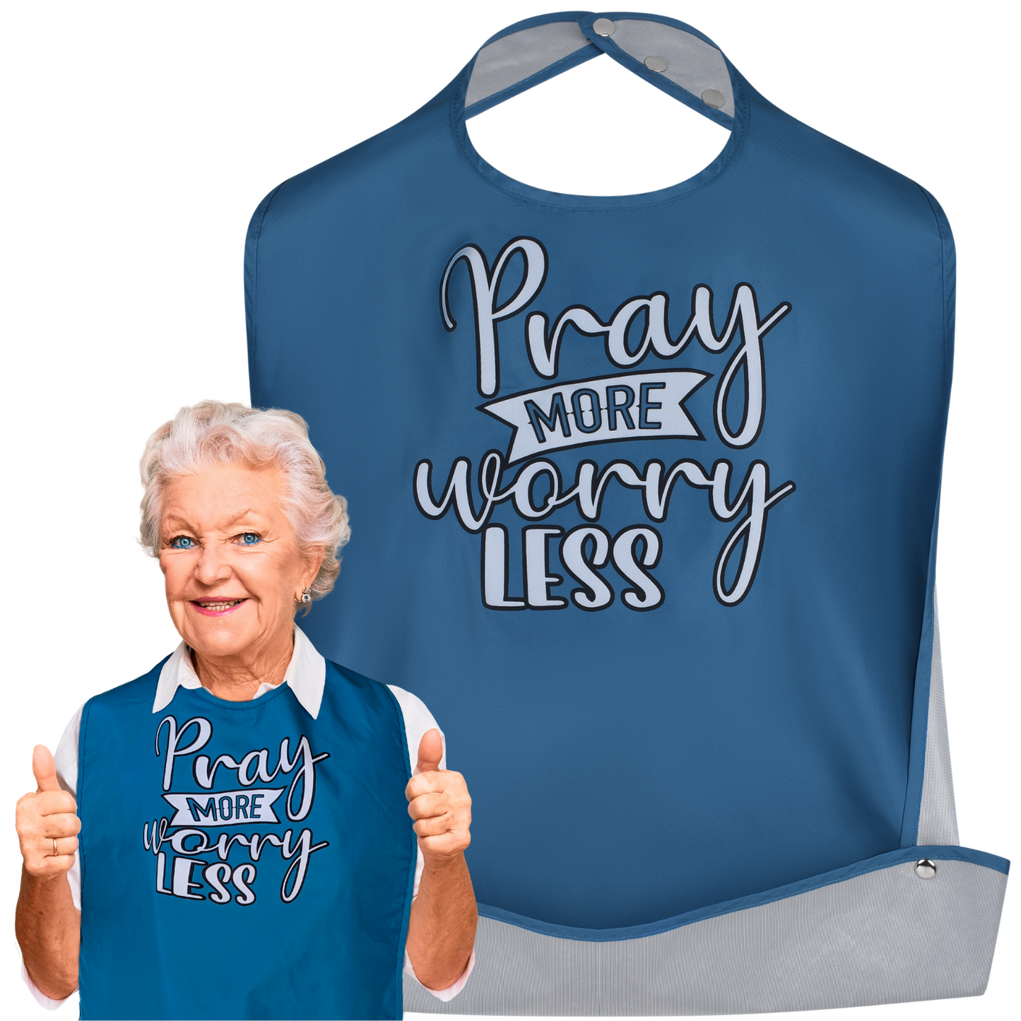 Pray More, Worry Less - Funny Adult Bibs