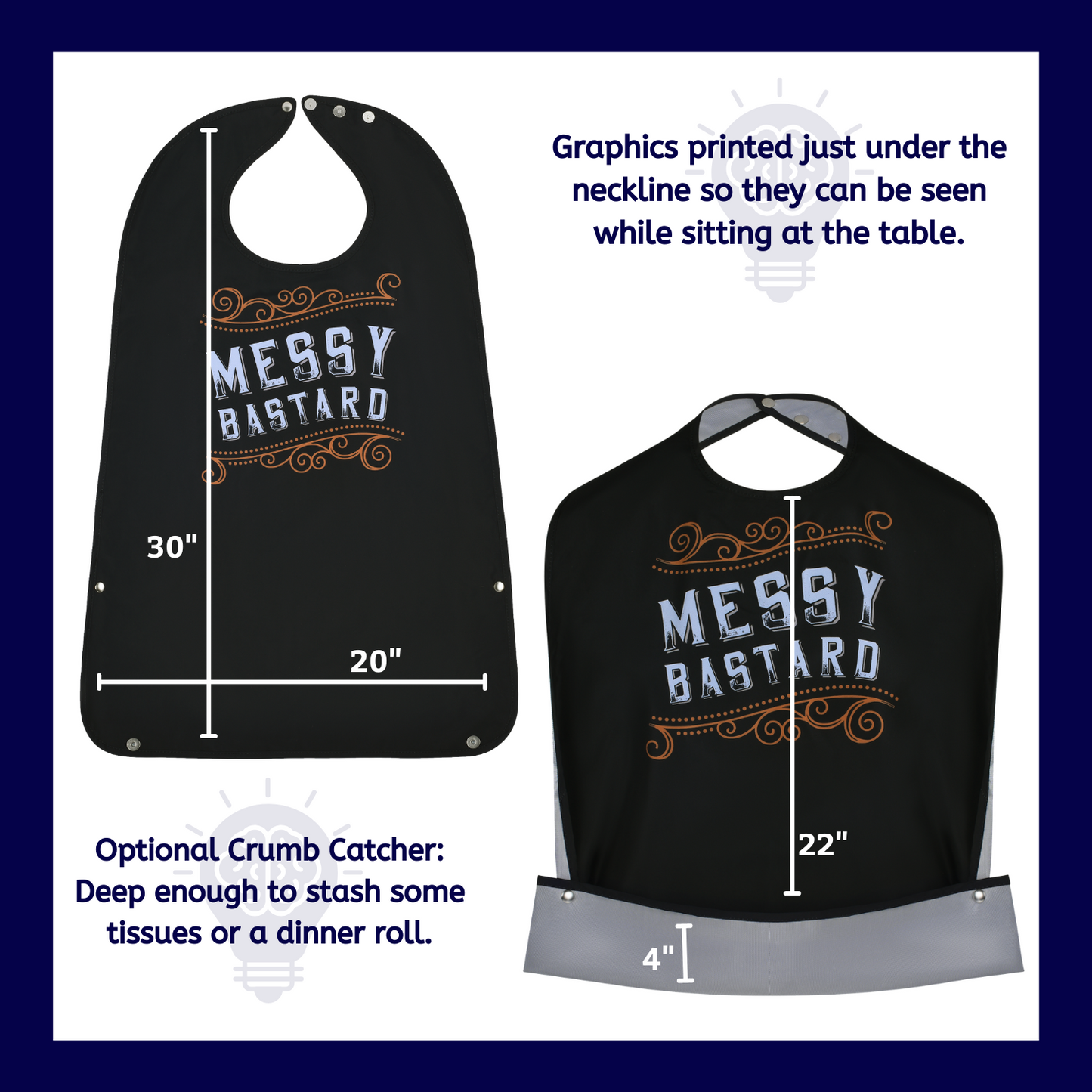 Messy Bastard - Funny Adult Bibs
