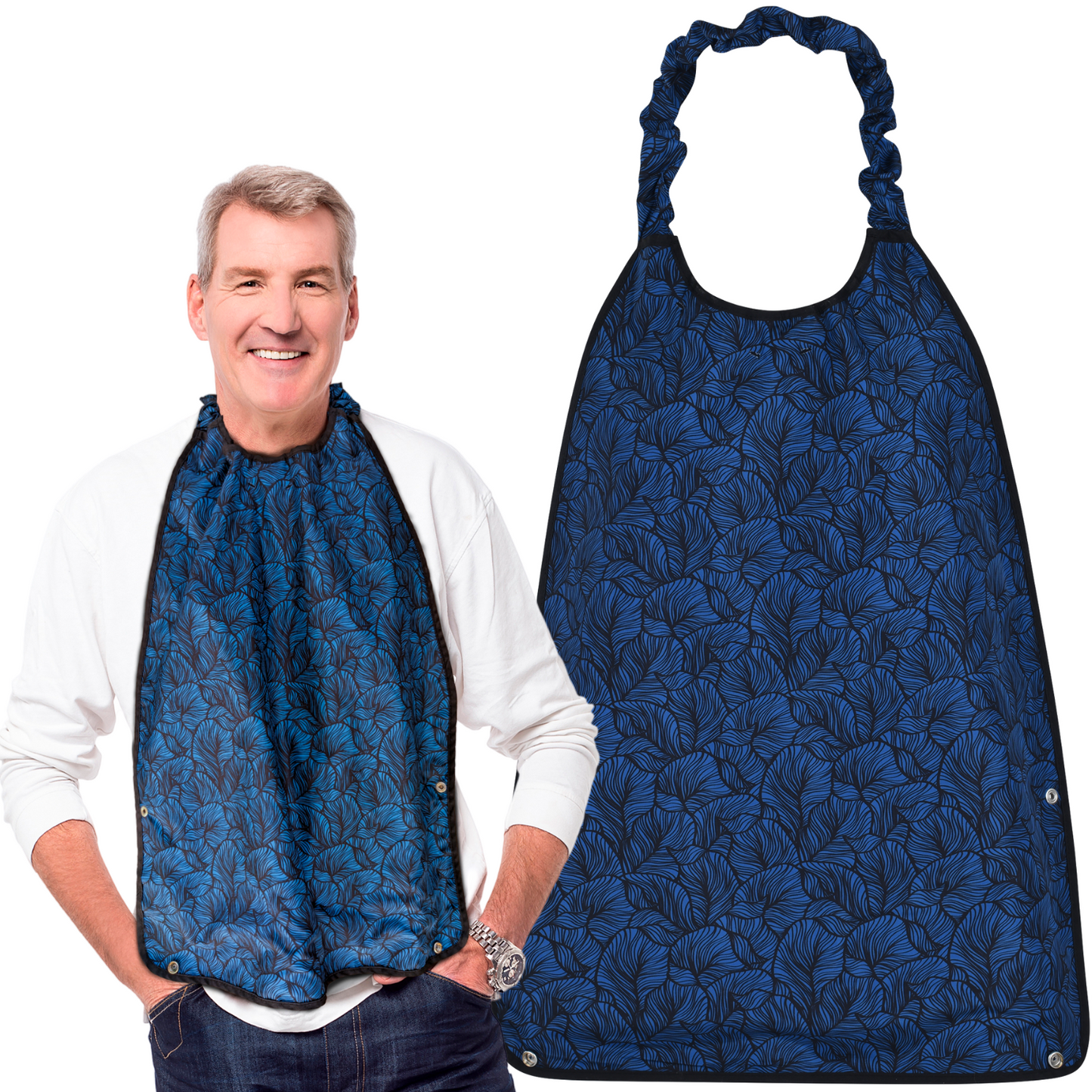 Adult Bibs w/ Pinch & Slide Closure - Blue Halcyon